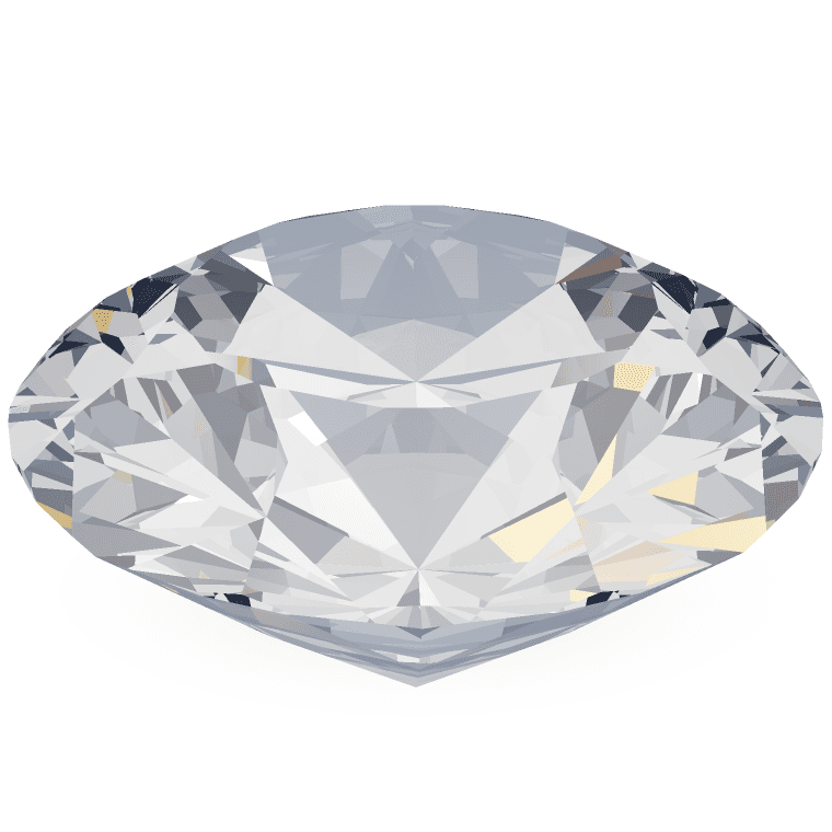 A round brilliant cut diamond, rendered by ray tracing.